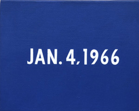 On Kawara's JAN. 4, 1966 (David Zwirner gallery/Solomon R. Guggenheim Museum, 1966)