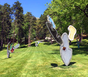 Dennis Oppenheim's Architectural Cactus Grove (photo by John Haber, Storm King Art Center, 2008)