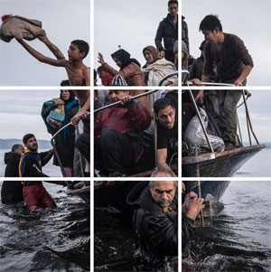 Sergey Ponomarev's Migrants Escorted to Slovenian Registration Camp (New York Times, 2015)